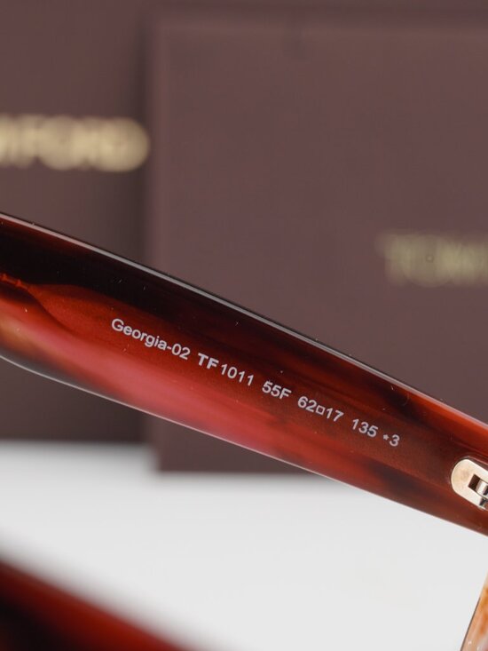 Tom Ford Georgia-02 FT1011 55F Round Sunglasses - Colored Havana/Brown Gradient main image 5